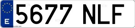 Ejemplo de matrícula española 5677 NLF