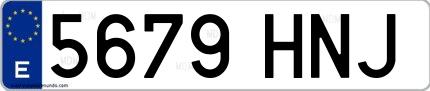 Ejemplo de matrícula española 5679 HNJ