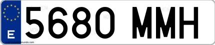 Ejemplo de matrícula española 5680 MMH