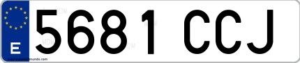 Ejemplo de matrícula española 5681 CCJ