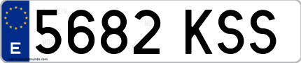 Ejemplo de matrícula de coche ordinaria 5682 KSS