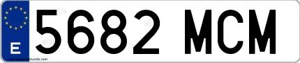 Ejemplo de matrícula española 5682 MCM
