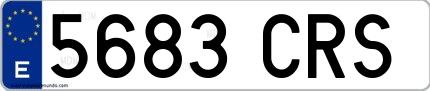 Ejemplo de matrícula de coche ordinaria 5683 CRS