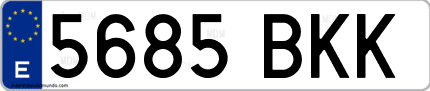 Ejemplo de matrícula de coche ordinaria 5685 BKK