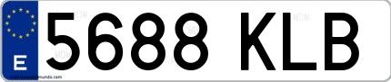 Ejemplo de matrícula española 5688 KLB