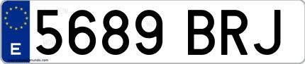 Ejemplo de matrícula española 5689 BRJ