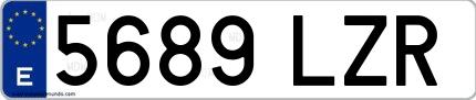 Ejemplo de matrícula española 5689 LZR