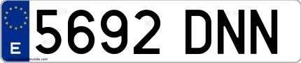 Ejemplo de matrícula española 5692 DNN