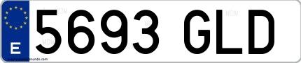 Ejemplo de matrícula española 5693 GLD