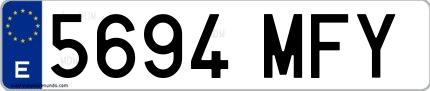 Ejemplo de matrícula de coche ordinaria 5694 MFY