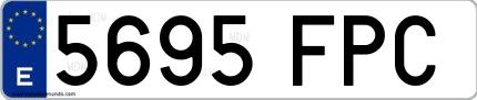 Ejemplo de matrícula española 5695 FPC