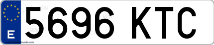 Ejemplo de matrícula de coche ordinaria 5696 KTC