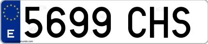 Ejemplo de matrícula española 5699 CHS