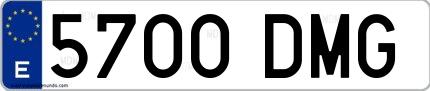 Ejemplo de matrícula española 5700 DMG