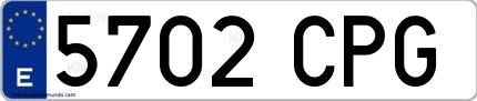 Ejemplo de matrícula española 5702 CPG