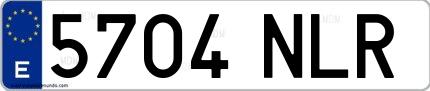 Ejemplo de matrícula española 5704 NLR