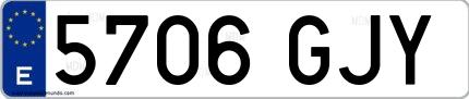 Ejemplo de matrícula española 5706 GJY