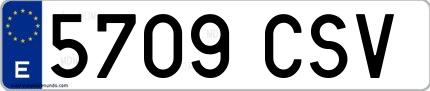 Ejemplo de matrícula española 5709 CSV