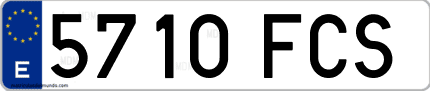 Ejemplo de matrícula de coche ordinaria 5710 FCS
