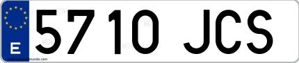 Ejemplo de matrícula española 5710 JCS
