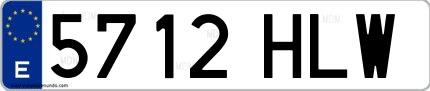 Ejemplo de matrícula española 5712 HLW