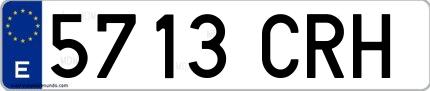 Ejemplo de matrícula española 5713 CRH