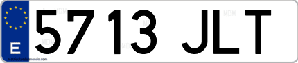 Ejemplo de matrícula de coche ordinaria 5713 JLT