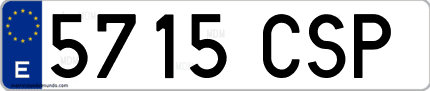 Ejemplo de matrícula de coche ordinaria 5715 CSP