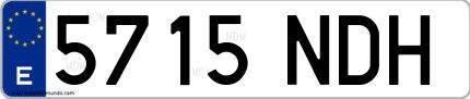 Ejemplo de matrícula española 5715 NDH