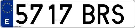 Ejemplo de matrícula española 5717 BRS