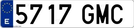 Ejemplo de matrícula española 5717 GMC