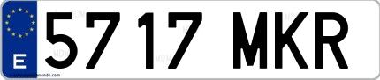 Ejemplo de matrícula española 5717 MKR
