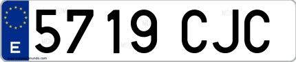 Ejemplo de matrícula española 5719 CJC