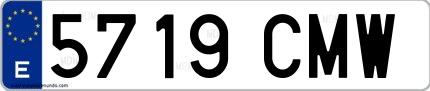 Ejemplo de matrícula española 5719 CMW