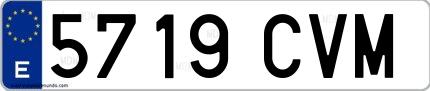 Ejemplo de matrícula española 5719 CVM