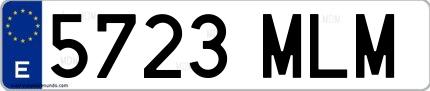 Ejemplo de matrícula española 5723 MLM