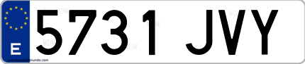 Ejemplo de matrícula de coche ordinaria 5731 JVY