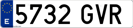 Ejemplo de matrícula de coche ordinaria 5732 GVR