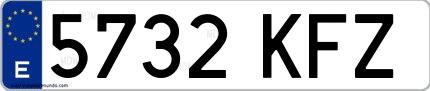 Ejemplo de matrícula española 5732 KFZ