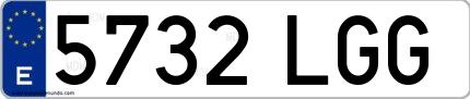 Ejemplo de matrícula española 5732 LGG