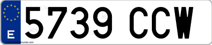 Ejemplo de matrícula de coche ordinaria 5739 CCW