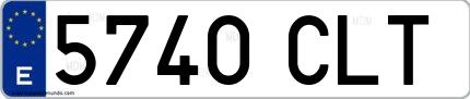 Ejemplo de matrícula española 5740 CLT