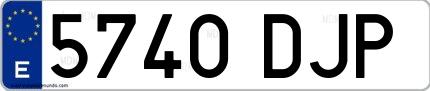 Ejemplo de matrícula española 5740 DJP