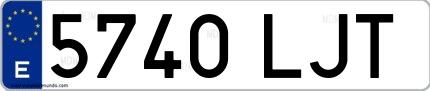 Ejemplo de matrícula española 5740 LJT