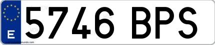 Ejemplo de matrícula española 5746 BPS