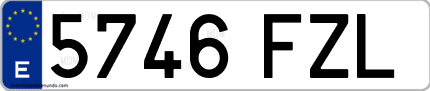 Ejemplo de matrícula de coche ordinaria 5746 FZL
