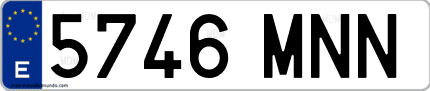 Ejemplo de matrícula de coche ordinaria 5746 MNN