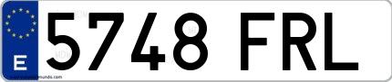 Ejemplo de matrícula española 5748 FRL