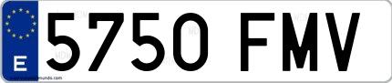 Ejemplo de matrícula española 5750 FMV