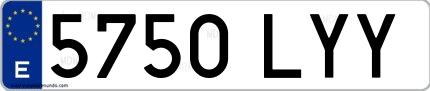 Ejemplo de matrícula española 5750 LYY